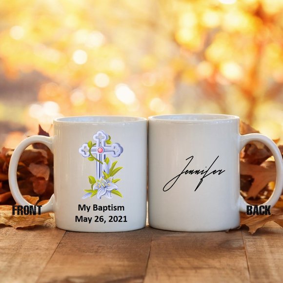 CHRISTENING BAPTISM MUG - PERSONALIZED MUG l COFFEE MUG | 12oz l 1pc l GIFT - Picture 1 of 1